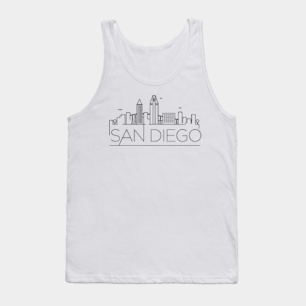 San Diego Minimal Skyline Tank Top by kursatunsal